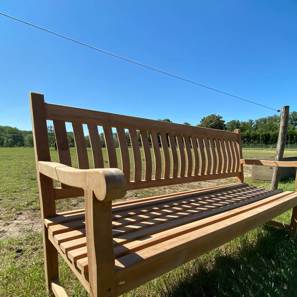 Banc en teck Dordogne 180 cm — photo réelle